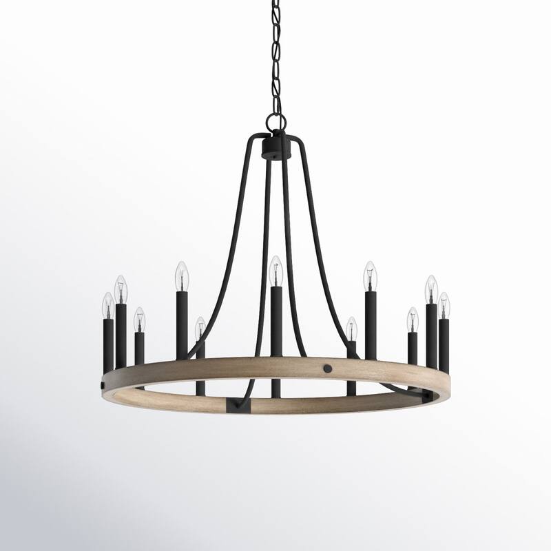Acroma 12-light Acroma 12-light 34In Farmhouse Modern Wagon Wheel Chandelier - N/A