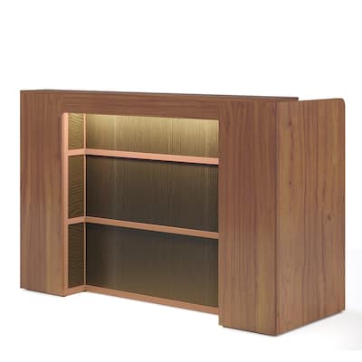 Modern 63 Inches Front Counter Table Reception Desk with LED for Retail