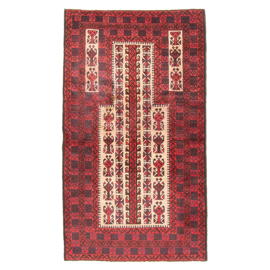 ECARPETGALLERY Hand-knotted Teimani Beige Wool Rug - 2'9 x 4'11