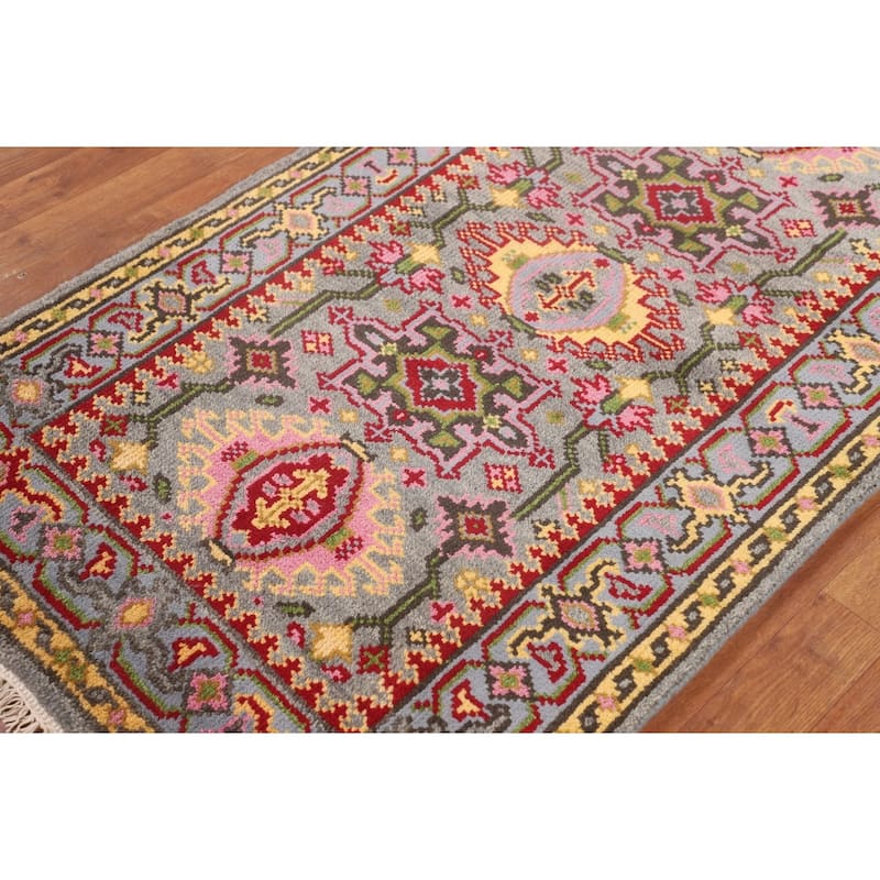 Kazak Oriental Foyer Rug Hand-Knotted Wool Carpet - 3'0"x 5'2"