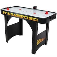 Sunnydaze 48-Inch Air Hockey Recreational Game Table - Scorers and Accessories - Black|Black