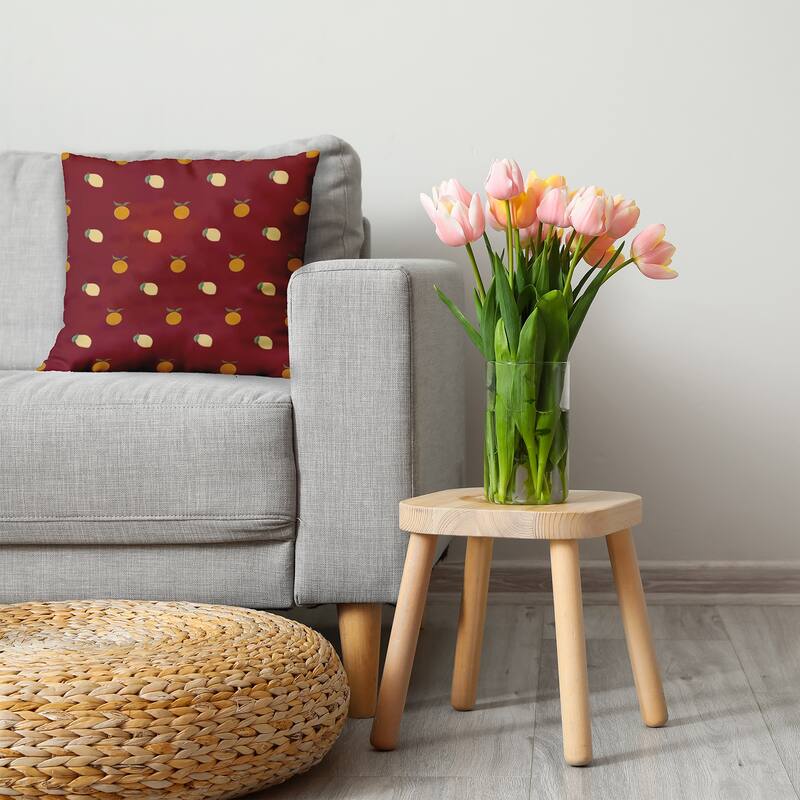 Oranges and Lemons Pattern Decorative Throw Pillow