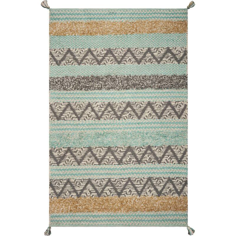 Hermosa Nautical Chevron Hand-tufted Rug