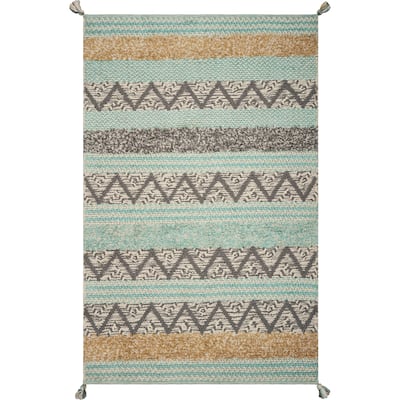 Hermosa Nautical Chevron Hand-tufted Rug