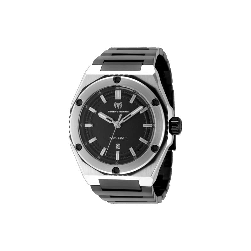 Technomarine Men's TM-416089 CORAL Quartz Black Dial Watch