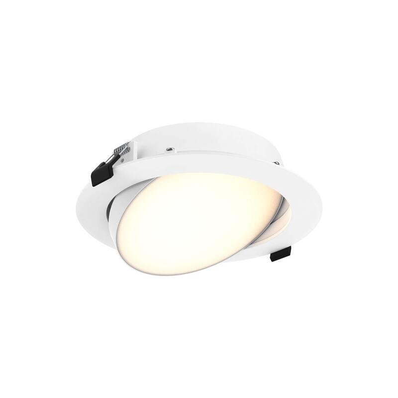 Fusion 6 Inch Round 5CCT Slim LED Recessed Gimbal Panel - 6 Inch - White