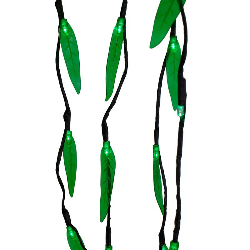 LED Lighted Willow Tree Outdoor Christmas Decoration - 6' - Green Lights - White