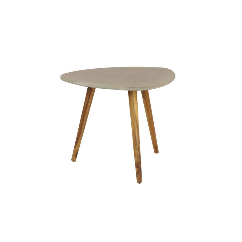 Gray Concrete Resin Modern Outdoor Dining and Accent Table Collection
