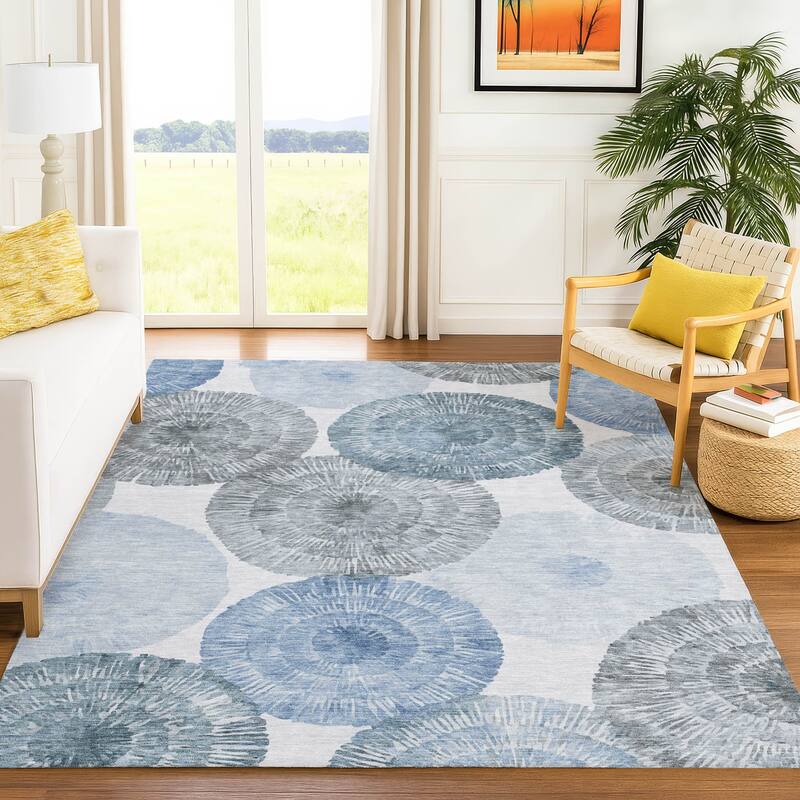 Machine Washable Indoor/ Outdoor Contemporary Devaughn Chantille Rug