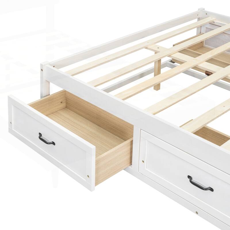 Sophisticated Platform Bed with Abundant Storage and Stylish Design