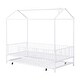 preview thumbnail 10 of 32, Contemporary Mordern Design Twin Size House Platform Bed,Solid Metal Bed with Trundle,Semi-Enclosed Fence