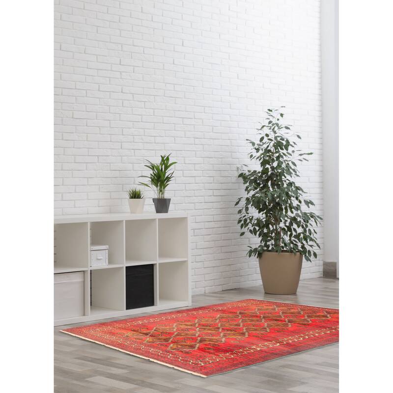 ECARPETGALLERY Hand-knotted Teimani Red Wool Rug - 2'7 x 4'4