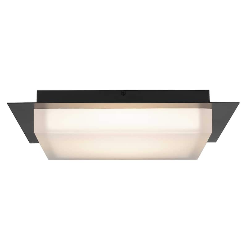 14 Inch Square Flush Mount Integrated LED Light Dimmable 3 Color Temperatures Acrylic Diffuser
