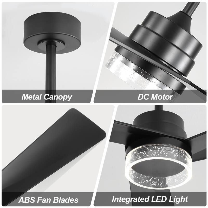MLiAN 52-inch Indoor Ceiling Fan with LED light and Remote... - 52