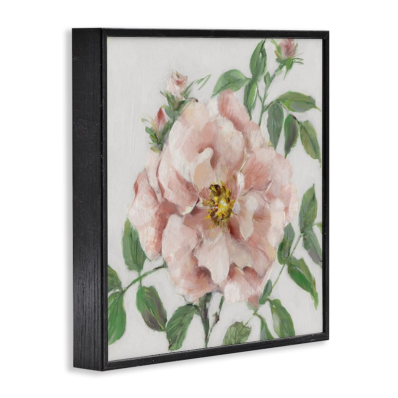Stupell Traditional Single Pink Blossom Framed Giclee Art Design By Sally Swatland