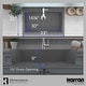preview thumbnail 5 of 8, Karran QT-812 Top Mount 33 in. Large Single Bowl Quartz Kitchen Sink in Grey With Kitchen Faucet in Stainless Steel