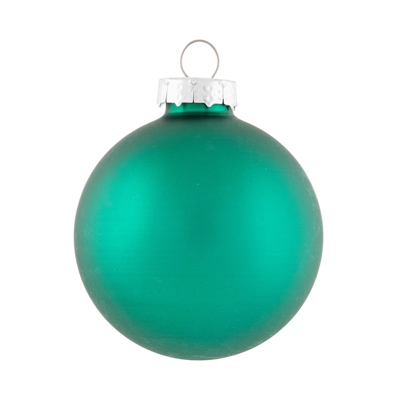 Shiny and Matte Multiple Size Glass Ball Christmas Ornaments - 2.5" - Green - 40ct