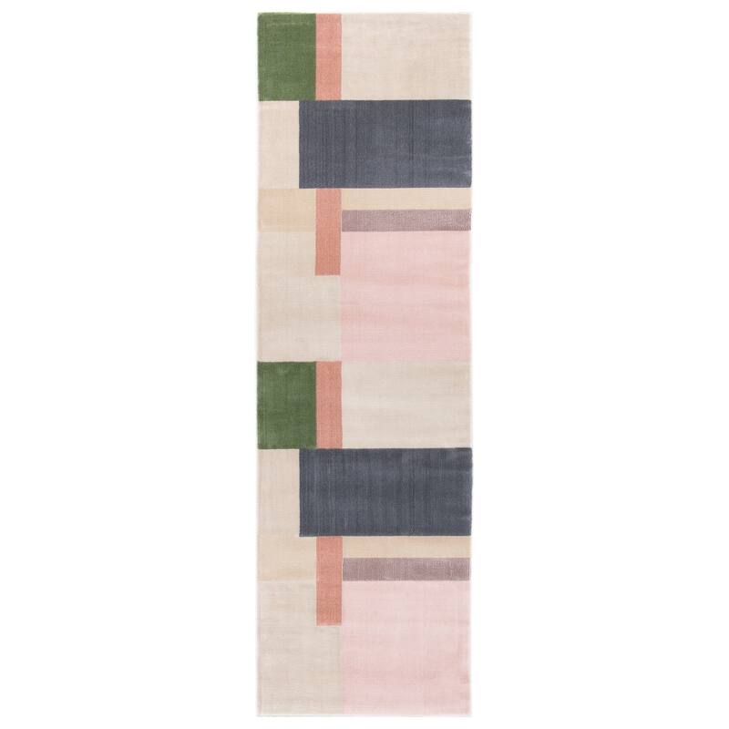 SAFAVIEH Orwell Vassie Mid-Century Modern Rug - 2'2" x 11' Runner - Ivory/Charcoal