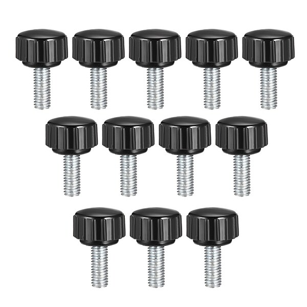M5 x 15mm Male Thread Knurled Clamping Knobs Grip Thumb Screw on Type 12 Pcs