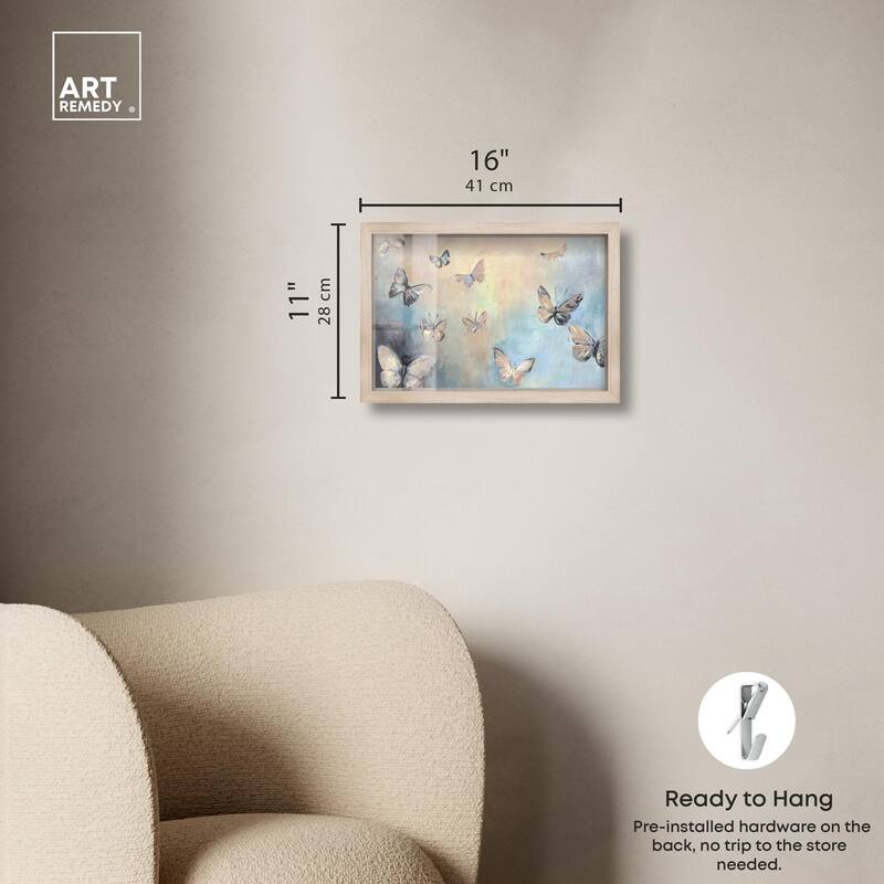 Textured Butterflies I Shadowbox by Art Remedy