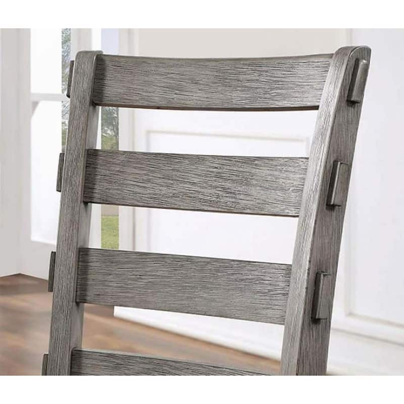 Gray Color Dining Chairs Padded Seat Set of 2pc