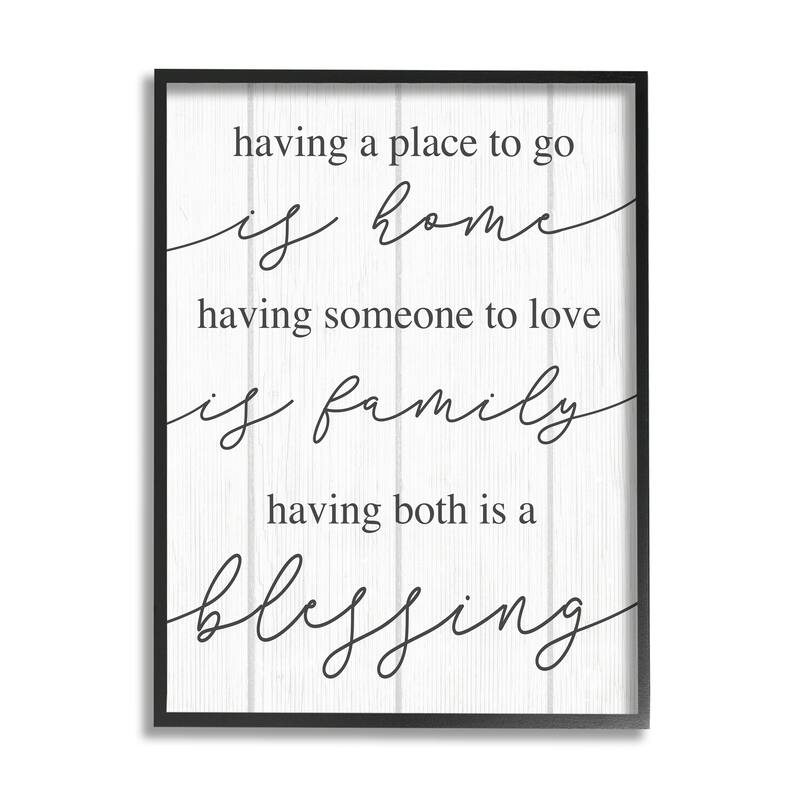Stupell Finding Home and Family Motivational Blessing Quote Framed Wall Art - White