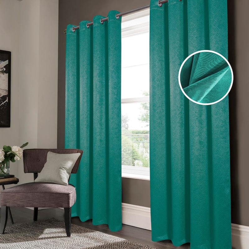 Nellie Geometric Room Darkening Window Curtain Panel 84"