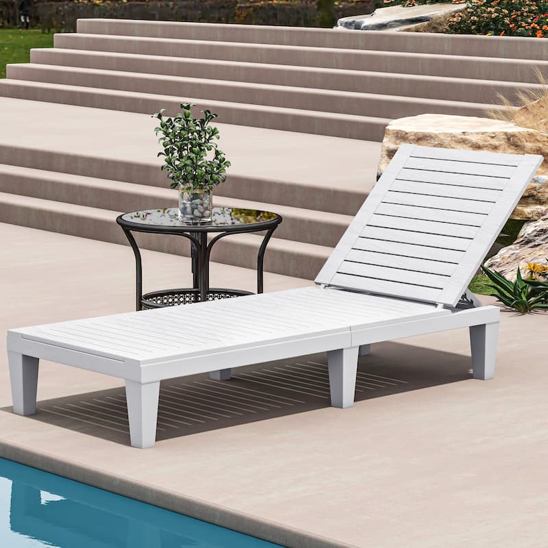 Outdoor Chaise Lounge Chairs (Set of 2) with Adjustable Backrest