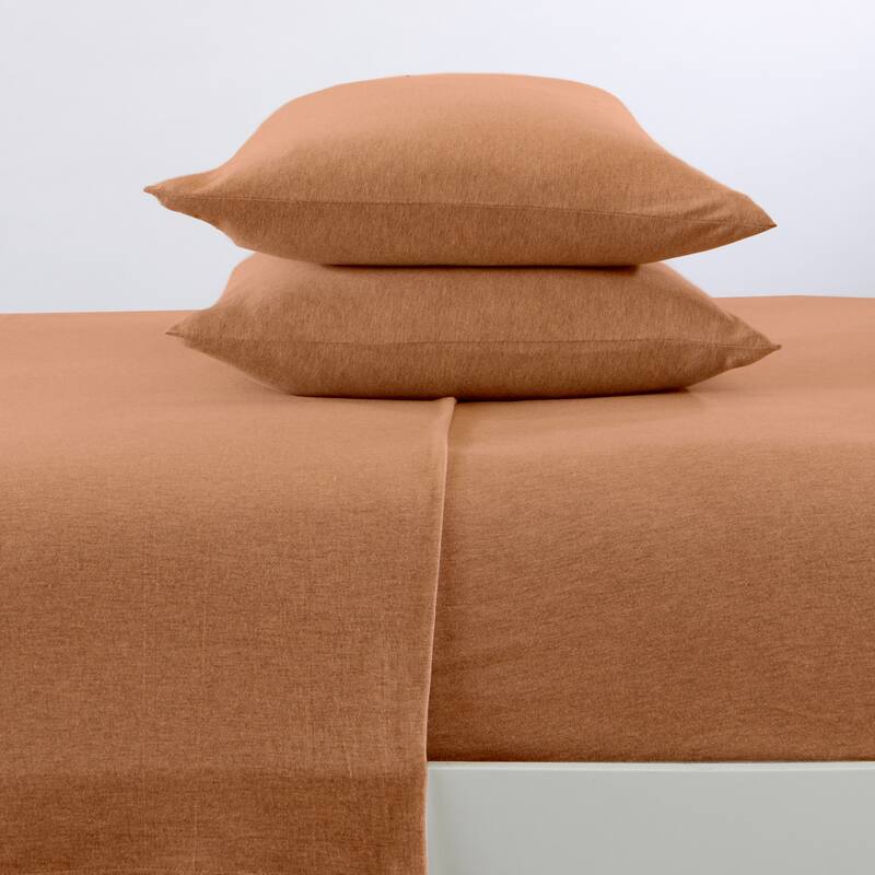 Premium Heathered Melange T-Shirt Jersey Knit Sheet Set