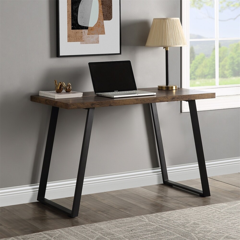 Carbon Loft Industrial Computer Desk with U-shaped Legs (Brown)