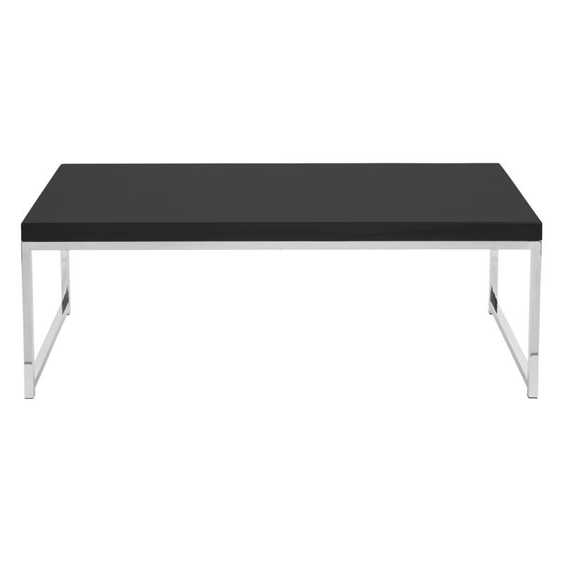Wall Street Coffee Table in Chrome and Black Finish