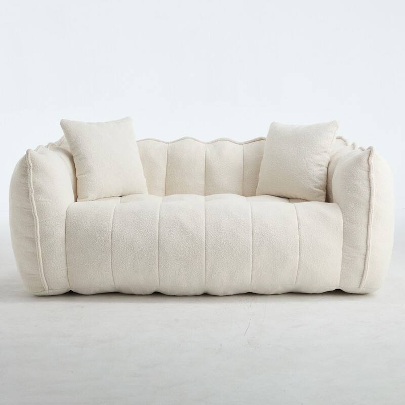 66-Inch Chenille Upholstered Loveseat with Pillows