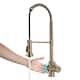 Kraus Britt Commercial 3-Function 1-Handle Pulldown Kitchen Faucet - KSF-1691 - 22 1/4" Height - SFACB - Spot Free Antique Champagne Bronze