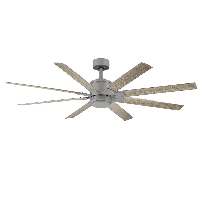 Renegade Indoor and Outdoor 8-Blade Smart Ceiling Fan 66in with 3000K LED Light Kit and Remote Control with Wall Cradle - 66