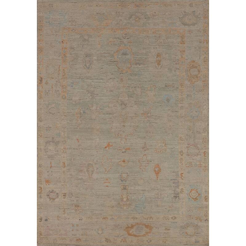 Turkish Oushak Vegetable Dye Area Rug Handmade Wool Carpet - 5'0"x 6'10"