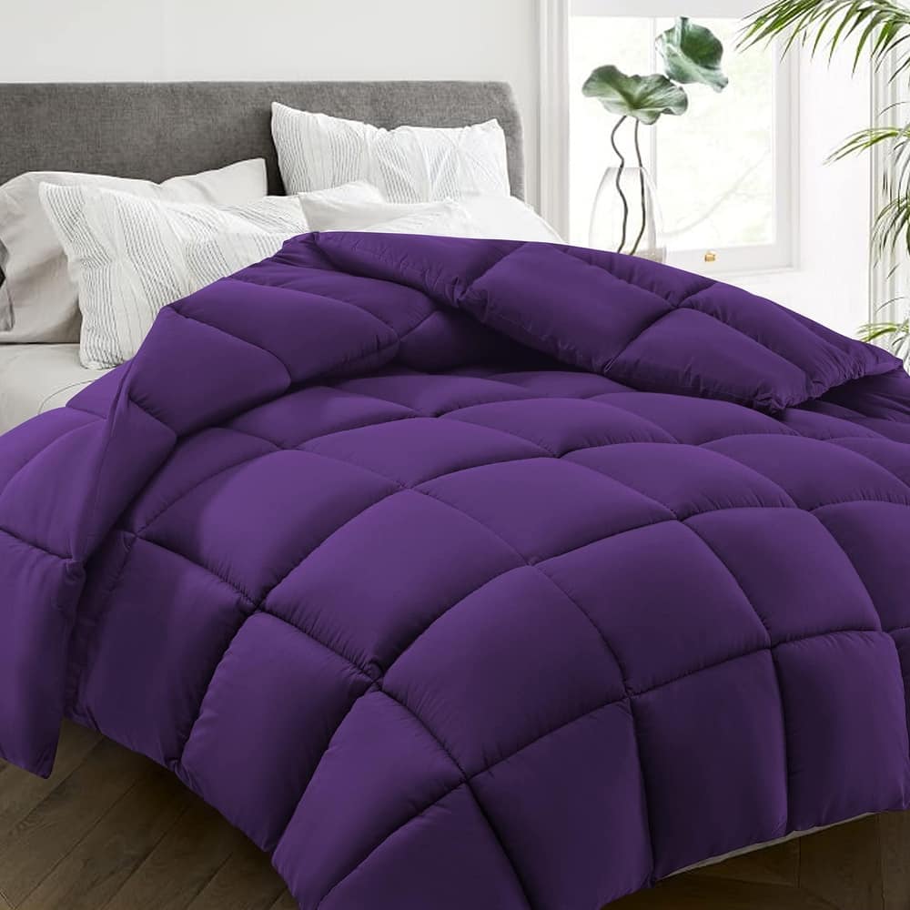 All Season Ultra Soft Fiber Machine Washable Quilted Comforter/Duvet Insert with Corner Tabs Comforter