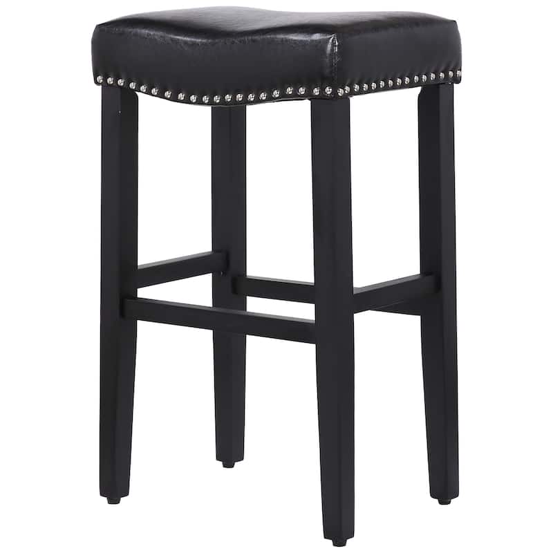 Jameson Upholstered Polyester Black 29 Inch Bar Stool