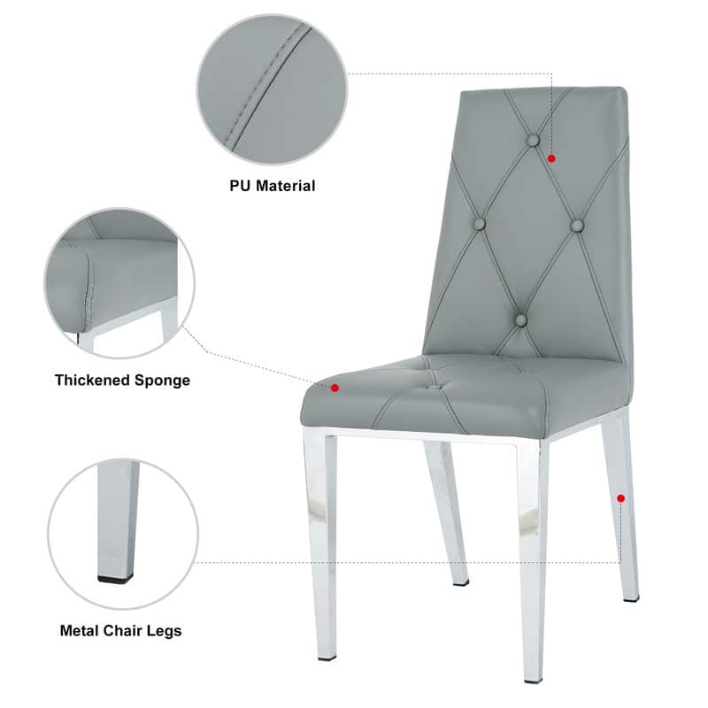 Modern/Luxury PU Leather Dining Chairs Set of 2