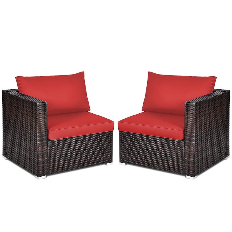 Costway 4PCS Patio Rattan Corner Sofa Sectional Furniture - See Details