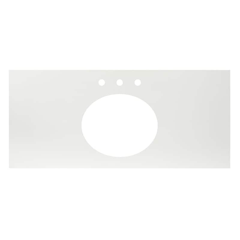 NativeStone Concrete Vanity Top - Oval Sink Cutout with 8" Widespread Faucet Holes (Top Only)