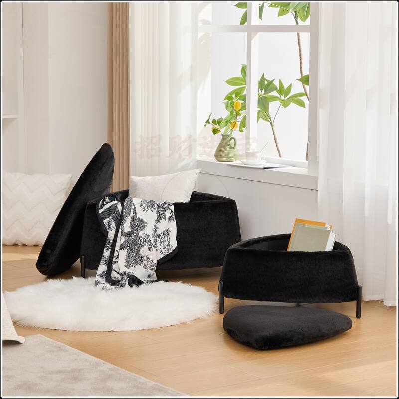 29.9"Wide 2 - Piece Upholstered Storage Ottoman Set