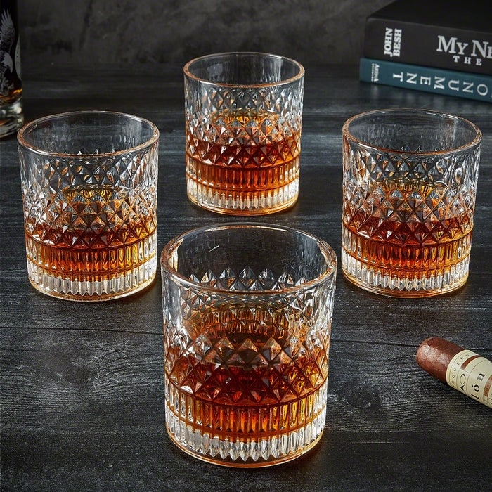 Truman Crystal Whiskey Glasses, Set of 4