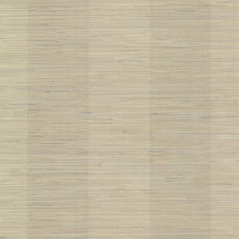 Brewster Pasadena Grey Grasscloth Stripe Wallpaper - 20.5in x 396in x 0.025in