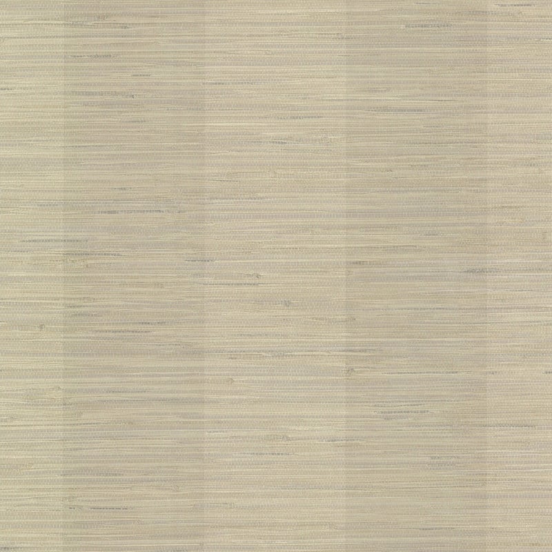 Brewster Pasadena Grey Grasscloth Stripe Wallpaper - 20.5in x 396in x 0.025in