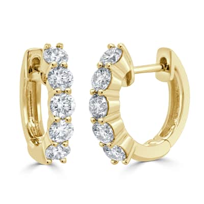Joelle Collection Diamond Huggie Earrings 14K Gold