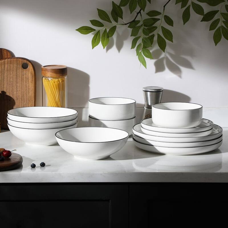MALACASA LUNA 24-piece Porcelain Dinnerware Set (Service for 6)