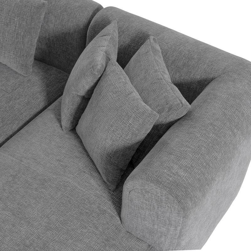 Roomfitters Stylish Corner Sofa with Curved Seat and Wide Stitching, Versatile Design for Living Room, Bedroom or Office
