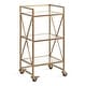 preview thumbnail 11 of 13, Kate and Laurel Blex 2-Shelf Glass and Metal Rolling Bar Cart Metal - Gold/Clear