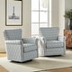 preview thumbnail 38 of 53, HULALA HOME Georg Transitional Floral Fabric Swivel Rocker Chair with Removable Backrest and Rolled Armrest Set of 2