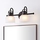 preview thumbnail 68 of 113, Shirley Metal/Glass LED Vanity Light, by JONATHAN Y 2-Light - Clear/Oil Rubbed Bronze